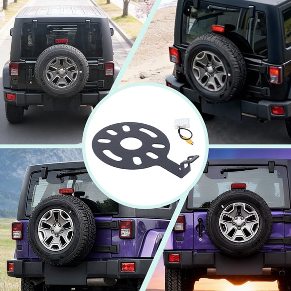 Backup Camera for Jeep Wrangler JK 2007-2017, Spare Tire Mount Rear View Camera with 1280960 HD & 170 Wide Angle, Night Vision IP67 Waterproof Reverse Camera