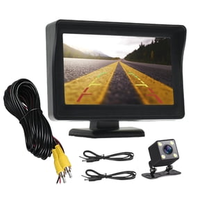 Backup Camera with Monitor 4.3 inch 1080P Front & Rear View Monitor Back up Camera, Waterproof HD Night Vision Reverse Cam, Universal for Vehicle, SUV, Van, Camper