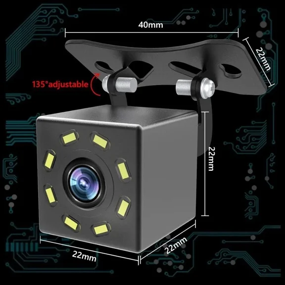Backup Camera Rear View Reserve 8 Leds Night Vision170 View Angle Car Trucks RV