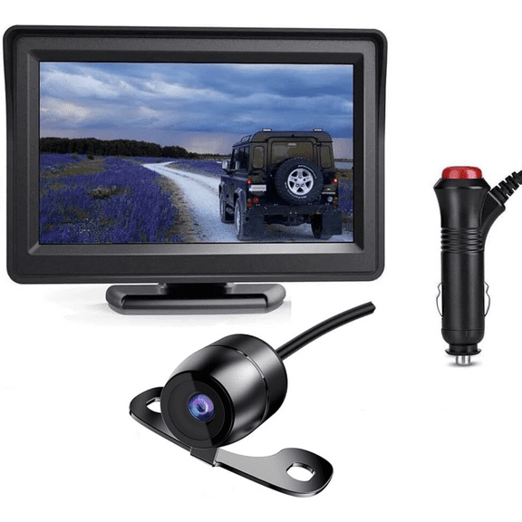 Backup Camera System for Car with 4.3 Inch Monitor Back up Camera with Truck Reverse Camera Rear View IP69 Waterproof Plug-Play Reversing Safe Parking with 23-feet Power Cable