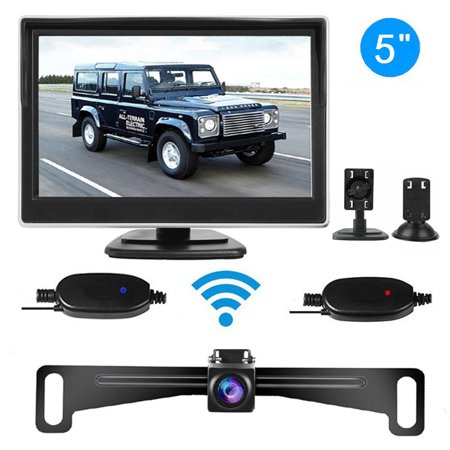 Backup Camera Wireless Car Rear View HD Parking System Night Vision + 5" Monitor