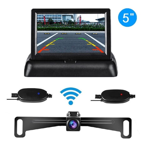 Backup Camera Wireless Car Rear View HD Parking System Night Vision + 5" Monitor
