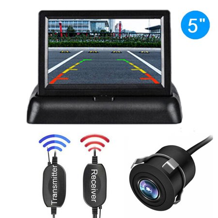 Backup Camera Wireless Car Rear View HD Parking System Night Vision + 5" Monitor