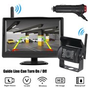 Backup Camera Wireless Car Rear View HD Parking System Night Vision + 5" Monitor