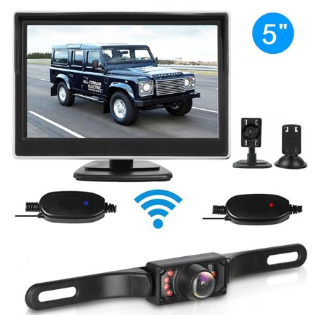 Backup Camera Wireless Car Rear View HD Parking System Night Vision + 5" Monitor