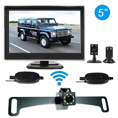 Backup Camera Wireless Car Rear View HD Parking System Night Vision + 5" Monitor