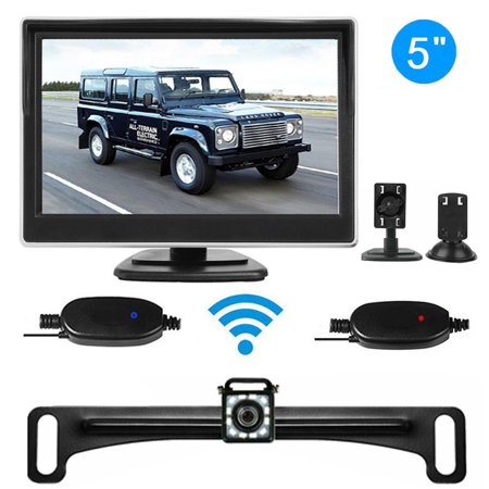 Backup Camera Wireless Car Rear View HD Parking System Night Vision + 5" Monitor