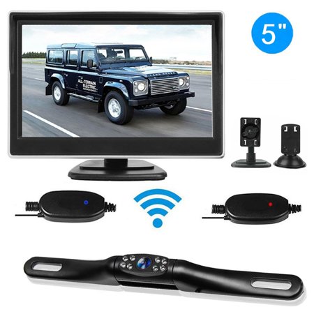 Backup Camera Wireless Car Rear View HD Parking System Night Vision + 5" Monitor