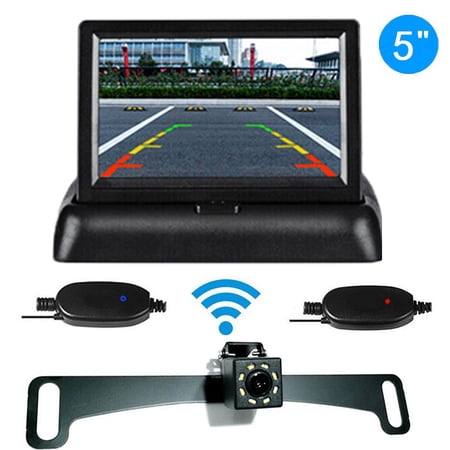 Backup Camera Wireless Car Rear View HD Parking System Night Vision + 5" Monitor
