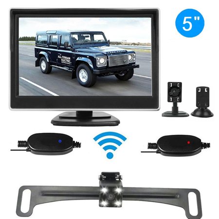 Backup Camera Wireless Car Rear View HD Parking System Night Vision + 5" Monitor