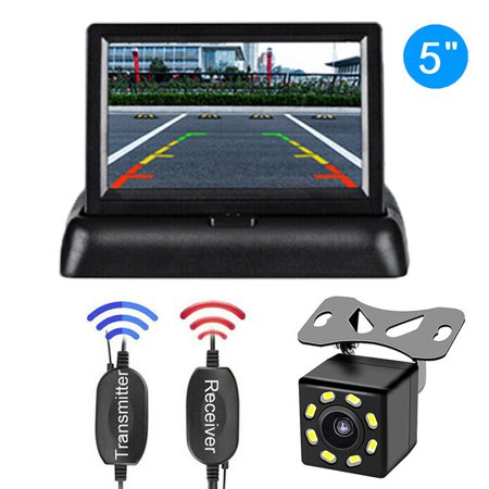 Backup Camera Wireless Car Rear View HD Parking System Night Vision + 5" Monitor