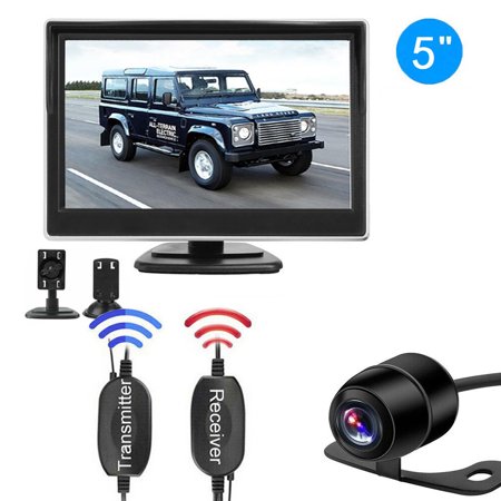 Backup Camera Wireless Car Rear View HD Parking System Night Vision + 5" Monitor