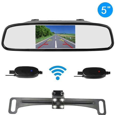 Backup Camera Wireless Car Rear View HD Parking System Night Vision + 5" Monitor