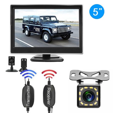 Backup Camera Wireless Car Rear View HD Parking System Night Vision + 5" Monitor