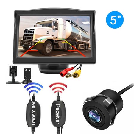 Backup Camera Wireless Car Rear View HD Parking System Night Vision + 5" Monitor