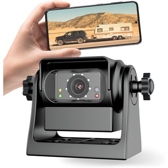Backup Camera for  Android, WiFi Hitch Camera Rechargeable  for Hitch Gooseneck Travel Boat Horse Trailer  Camper RV Front Rear View Reverse  up