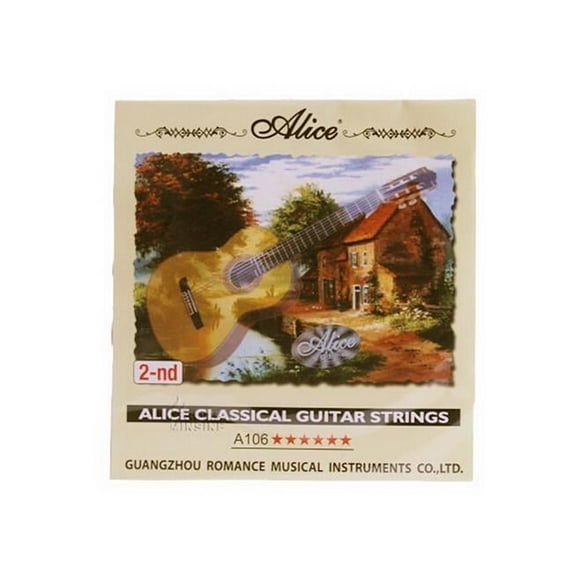 Backup Guitar Strings B-2nd Strings for Classical Guitars - Hard Tension - 6 Piece