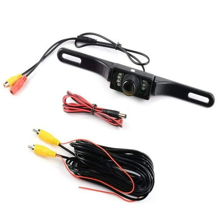 GTP Backup Rear View Reversing Backup Camera Automotive HD CMOS 7 LED Lights Night Vision Waterproof Universal Vehicle Parking Camera License Plate for Car RV Truck Pickup Van Camper
