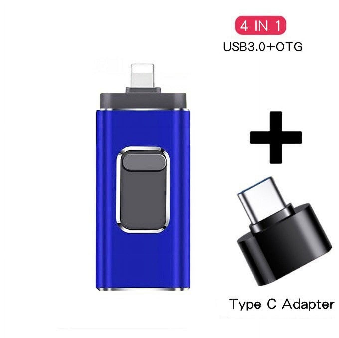 Backup Stick for iPhones & Androids, Backup Flash Drive, 4in1 USB Stick, Flash Drive for Files