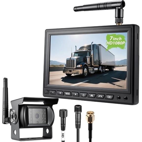 Backup camere System for , VWS 1080P 7-Inch Mirror Backup Camera System, IR Night Vision, Rearview Camera,4 Video Inputs, for ,RVs,,SUVs and