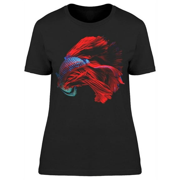 Backview Tail Siam Betta T-Shirt Women -Image by Shutterstock, Female 3X-Large