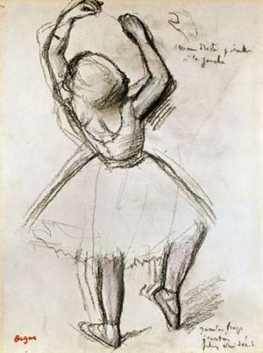 Backview of a Dancer Canvas Art - Edgar Degas (18 x 24)