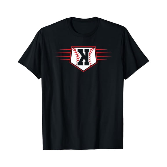 Backwards K Baseball Pitcher Strikeout Graphic Apparel T-Shirt