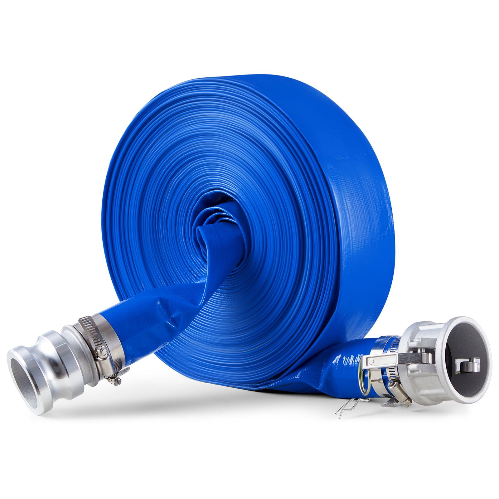 Backwash Hose, 2 in x 100 ft, PVC Hose, with Clamps, Camlock, Aluminum Fittings, Fit Various Pumps, for Sewage Treatment, Water Transportation and More Agricultural Purposes