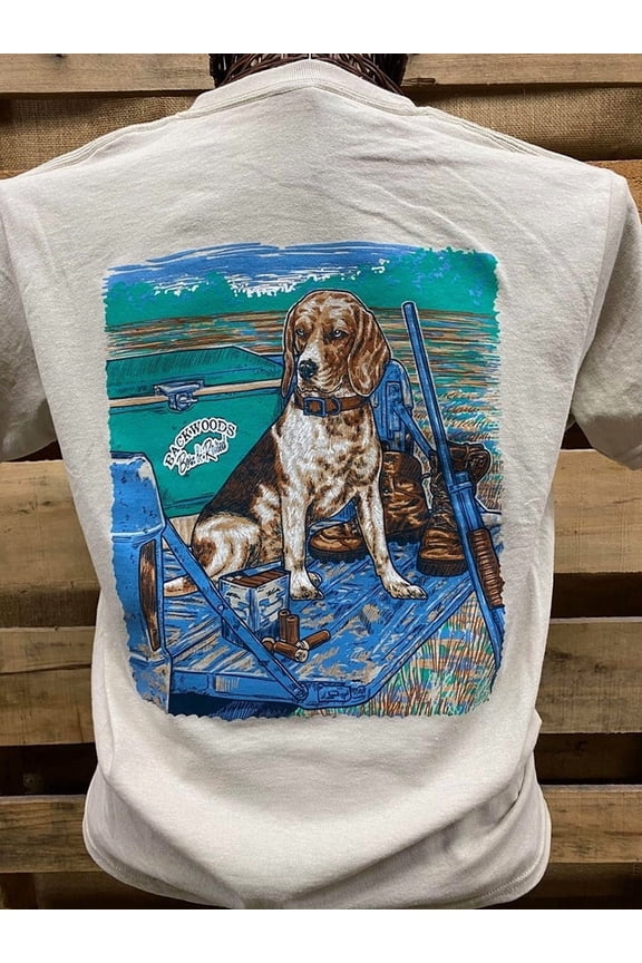 Backwoods Born Raised Beagle Dog on a Tailgate Unisex T Shirt