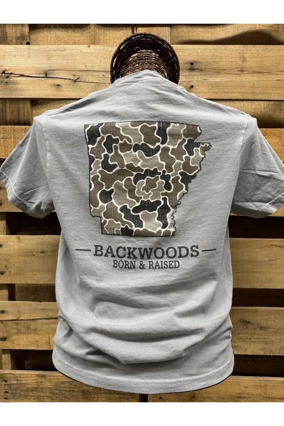 Backwoods Born Raised Camo Arkansas T-Shirt