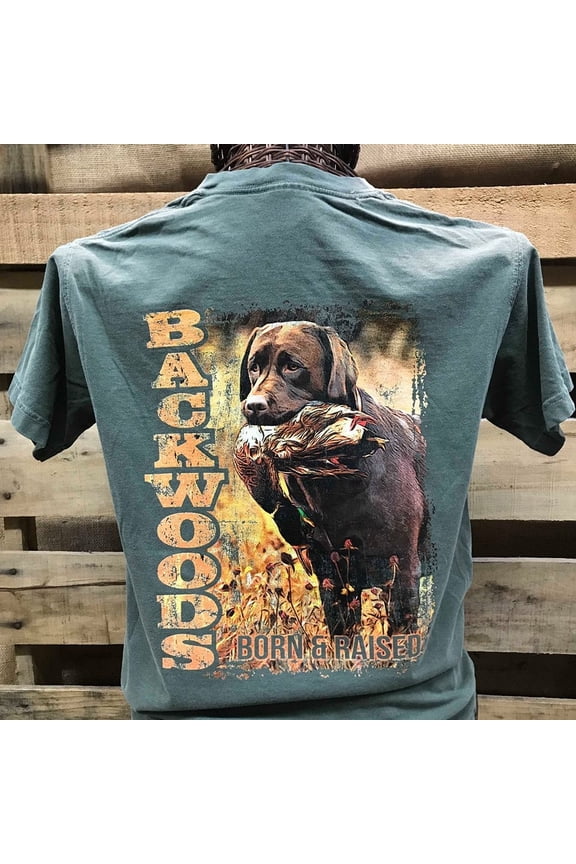 Backwoods Born & Raised Country Brown Lab Duck Hunt Unisex Bright T Shirt