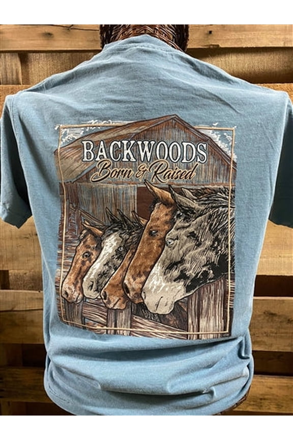 Backwoods Born Raised Horses Bright Unisex T Shirt
