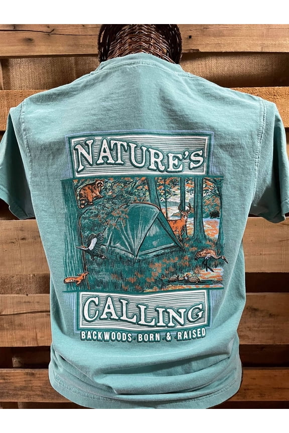 Backwoods Born Raised Natures Calling Camping Unisex T Shirt