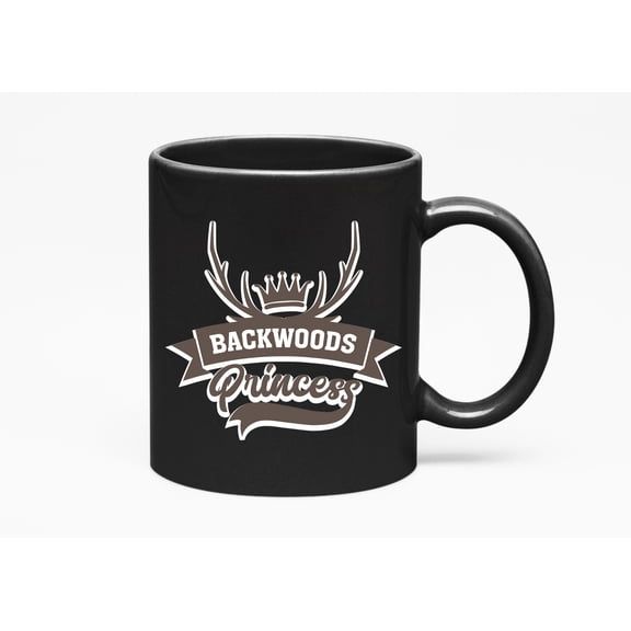 Backwoods Princess. Cute Southerner, Black 11oz Ceramic Mug