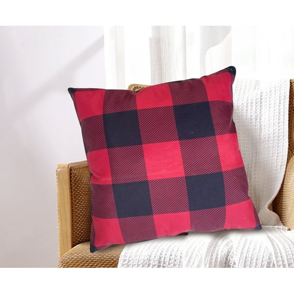 Backwoods Red Plaid Decoartive Pillow 18x18