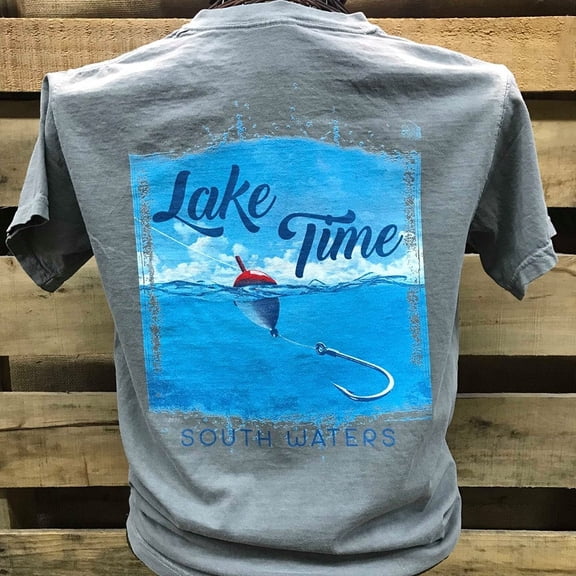 Backwoods South Waters Lake Time Fishing Bright Unisex T Shirt