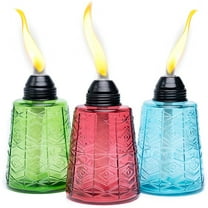 Backyadda Tiki Style Glass Table Lamps for Outside Set of 3