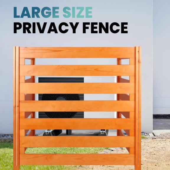 Backyard Air Conditioner Outdoor Spaces Use 36" W x 36" H, 3 - Panel Yellow Wooden Fence for Pool Equipment Enclosure, Garden, Patio