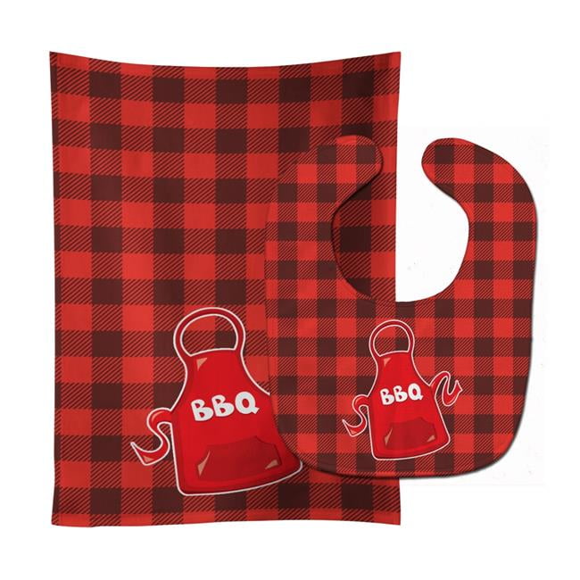 Backyard BBQ Apron Baby Bib & Burp Cloth