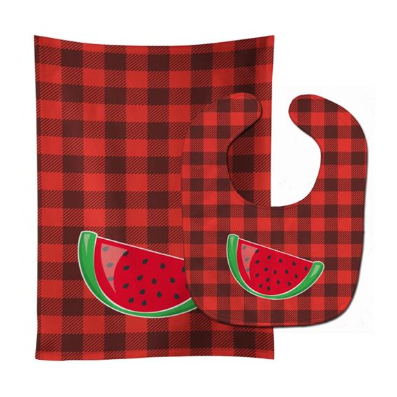 Backyard BBQ Watermelon Baby Bib & Burp Cloth