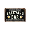 thumbnail image 1 of Backyard Bar 18 Inch x 24 Inch Novelty Aluminum Metal Sign Good Friends Cold Drinks Durable Weatherproof Perfect for Patios Decks Tiki Bars Fun Gift for Hosts Neighbors Family Crafted, 1 of 6
