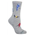 thumbnail image 1 of Backyard Birds Gray Large Cotton Socks, 1 of 1