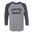 thumbnail image 1 of Backyard Boozer Unisex 3/4 Sleeve Baseball Raglan Tee, 1 of 2