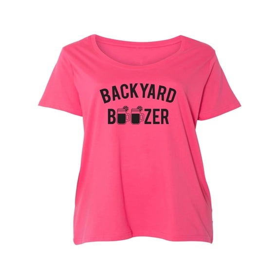 Backyard Boozer Womens Plus Size Scoopneck Tee