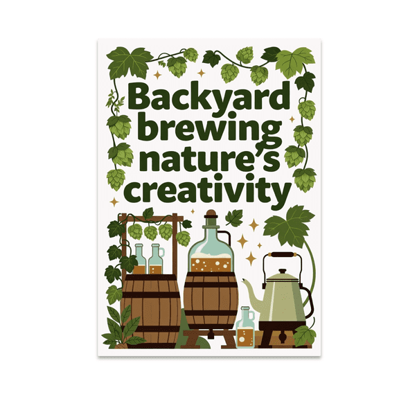 Backyard Brewing Nature's Creativity - Home Brewing Enthusiast - 13x19 Poster Print