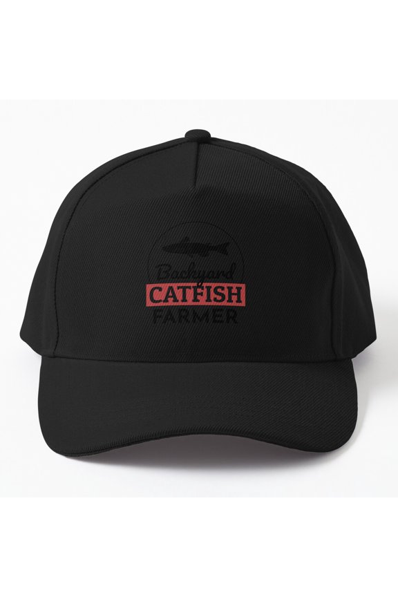 Backyard Catfish Farmer Baseball Cap, Fish Farming Agriculture Graphic Design, Classic Hat
