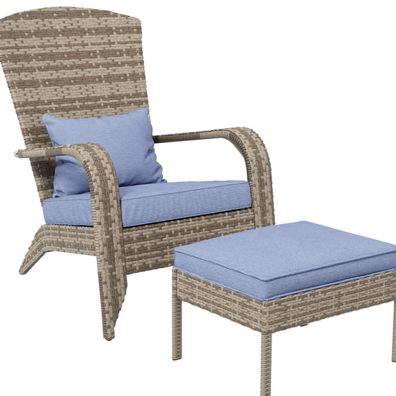 Backyard Chair With , Breathable Cushions - Gray Patio Outdoor In Gray. Large Seat & , Protected, For Front Yard, Backyard, Deck, Poolside Area Decoration