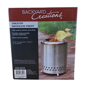 Backyard Creations Tabletop Smokeless Firepit Stainless Steel Portable Mini Fire Pit