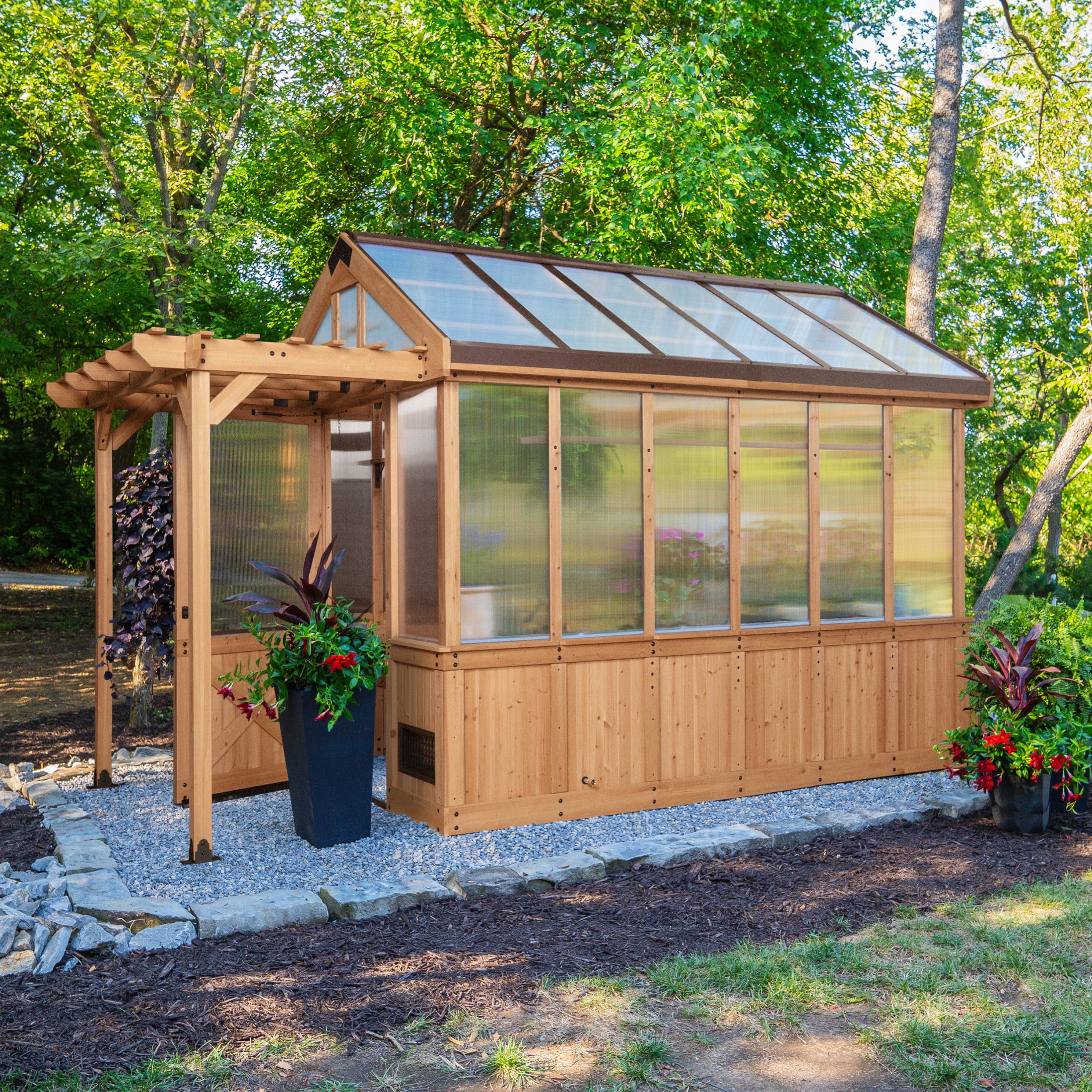 Backyard Discovery 11 x 7 Cedar and Polycarbonate Greenhouse