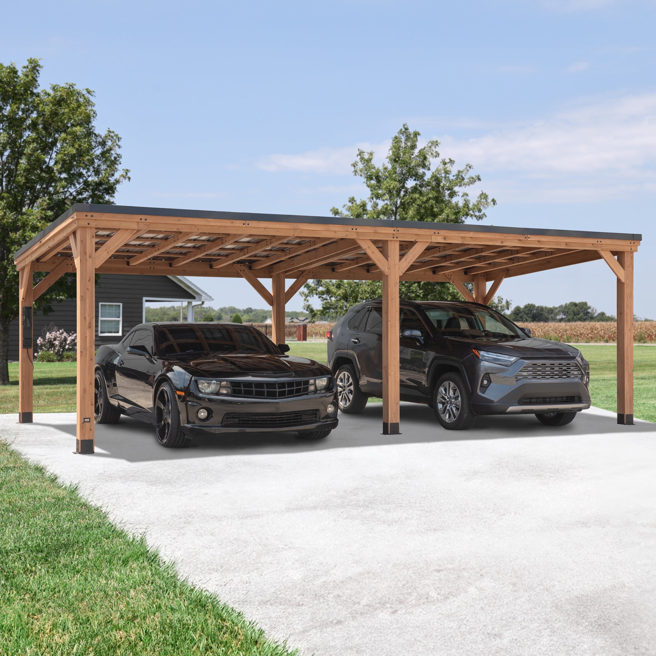Arcadia 24'x12' Cedar Wood Gazebo with Galvanized Steel Roof